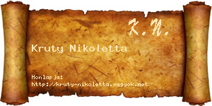Kruty Nikoletta névjegykártya